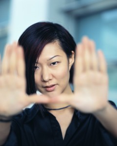 Woman Framing with Hands